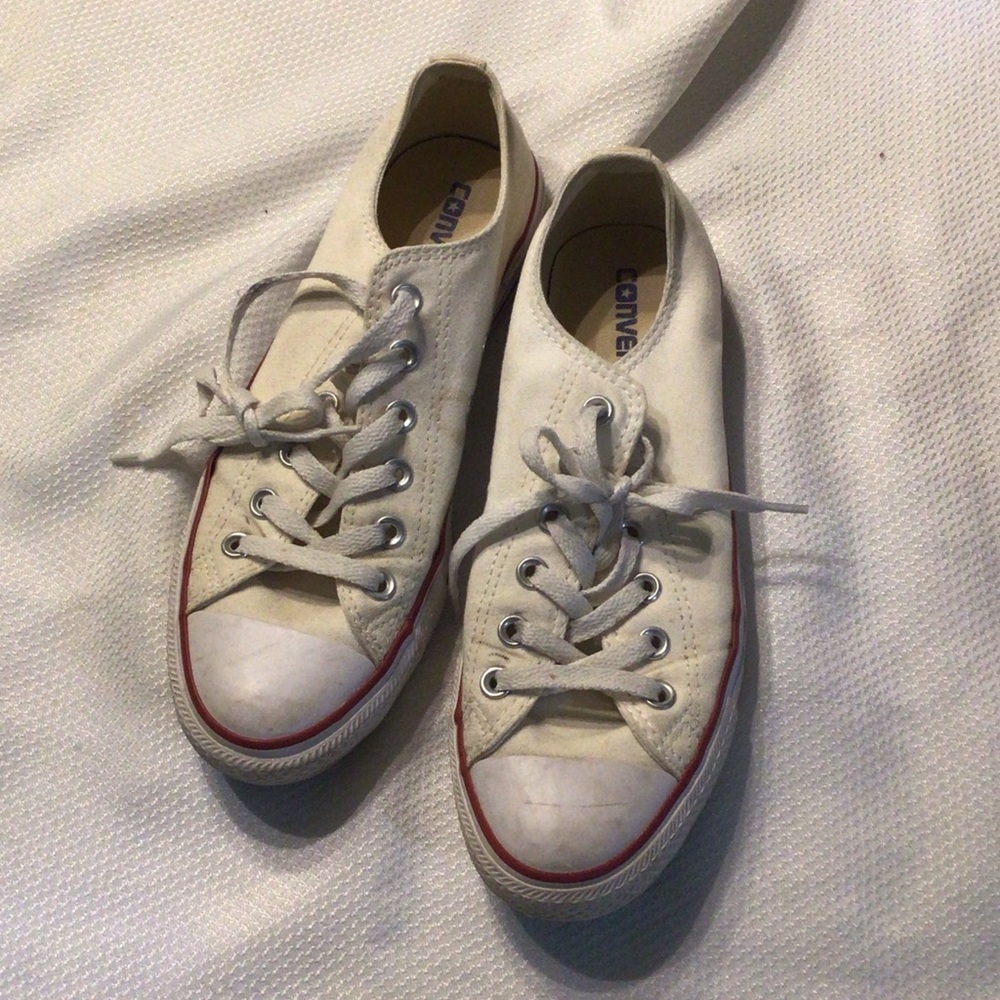 Classic white low-top Converse All-Star sneakers